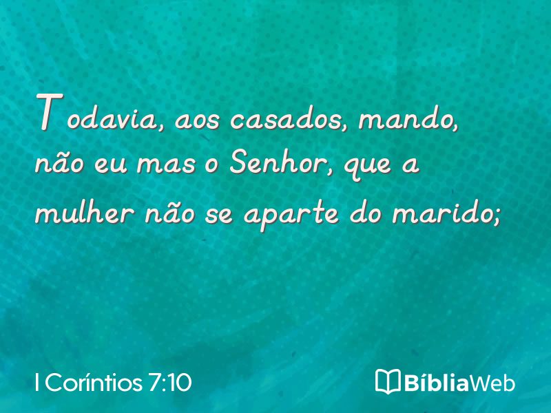 I Coríntios 7:10 em imagem para compartilhar