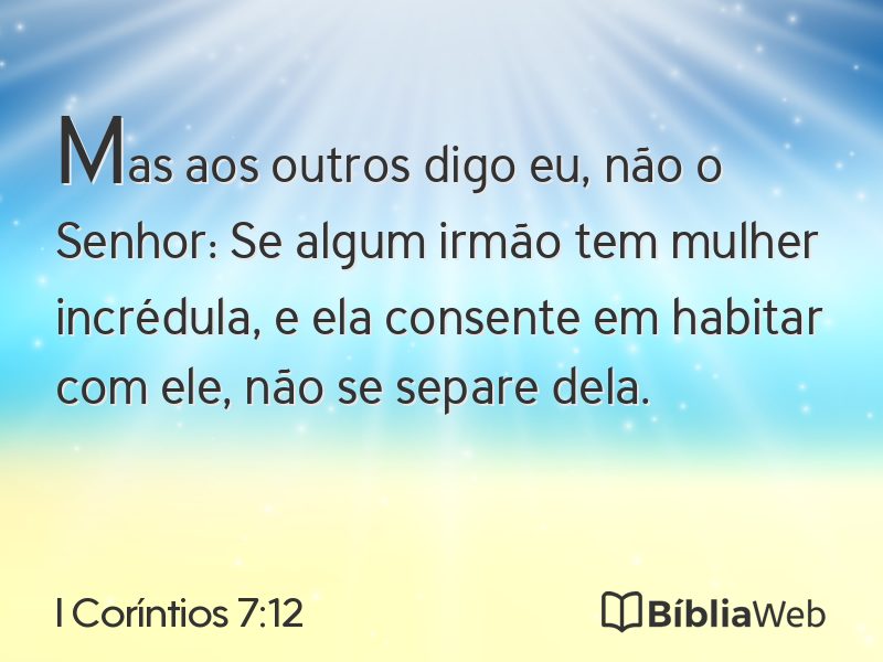 I Coríntios 7:12 em imagem para compartilhar