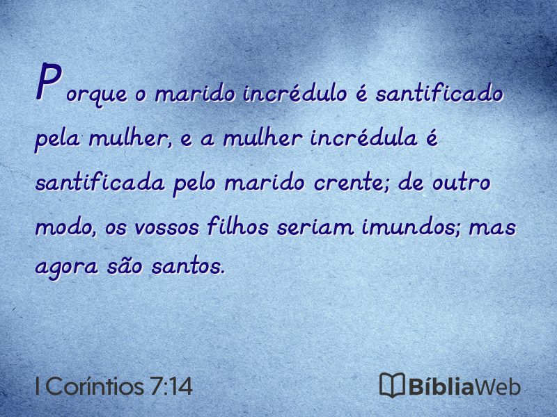 I Coríntios 7:14 em imagem para compartilhar