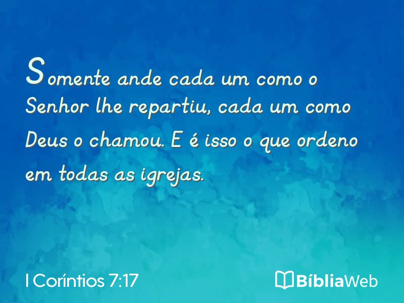 I Coríntios 7:17 em imagem para compartilhar
