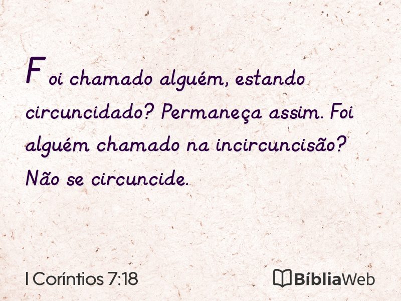 I Coríntios 7:18 em imagem para compartilhar
