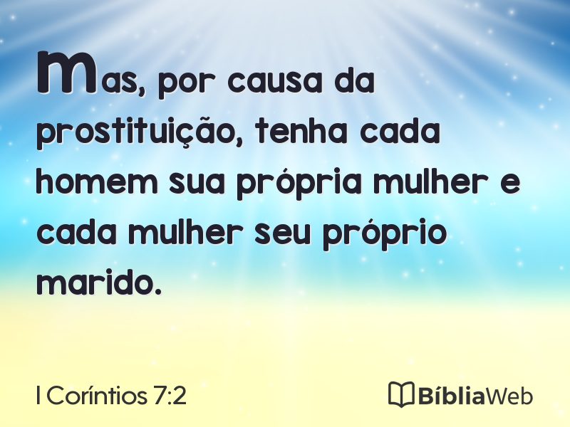 I Coríntios 7:2 em imagem para compartilhar