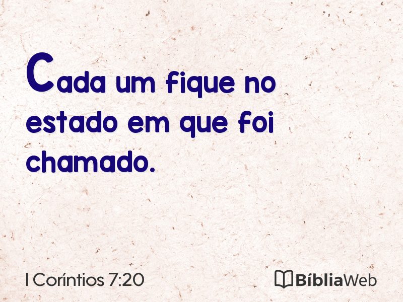 I Coríntios 7:20 em imagem para compartilhar