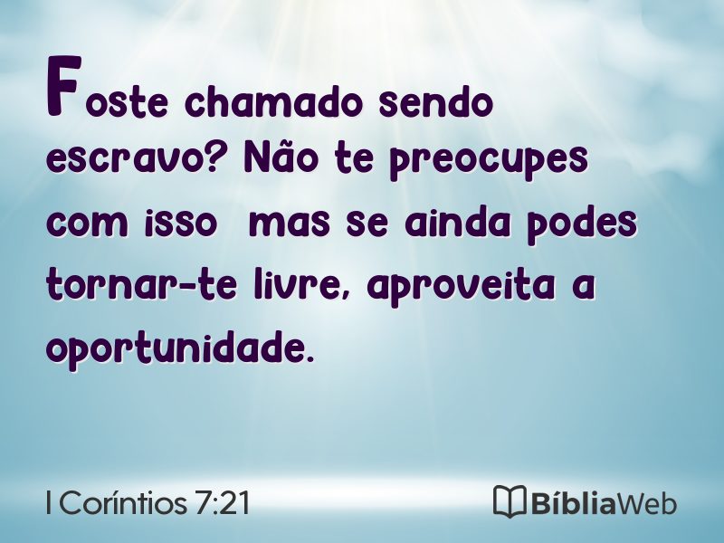 I Coríntios 7:21 em imagem para compartilhar