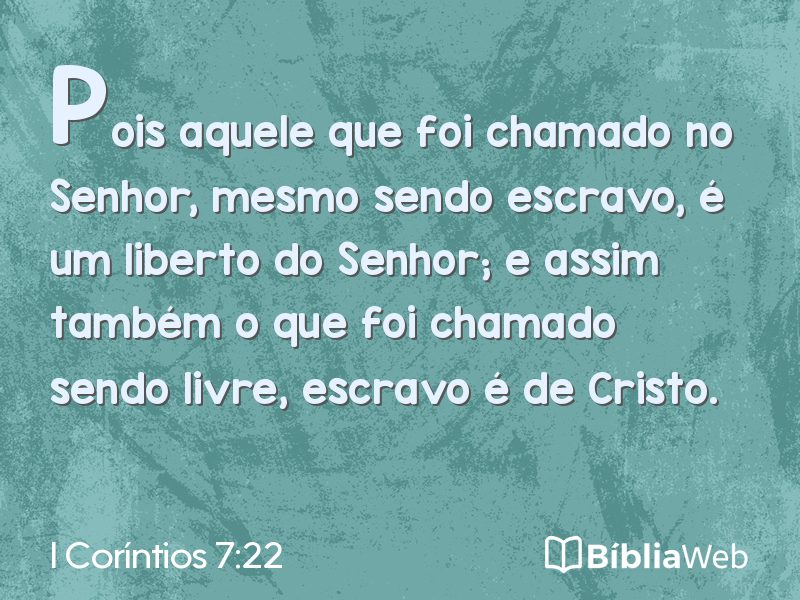 I Coríntios 7:22 em imagem para compartilhar