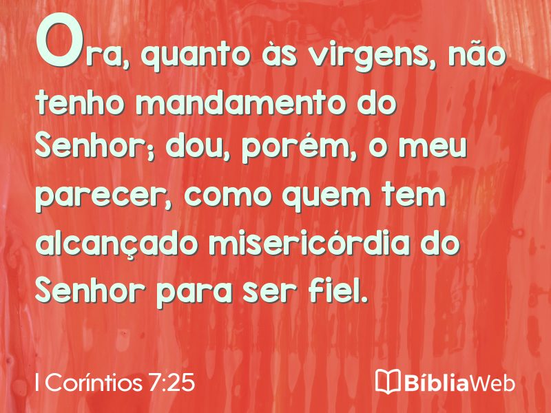 I Coríntios 7:25 em imagem para compartilhar