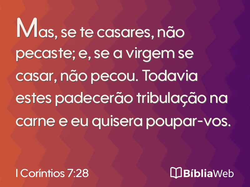 I Coríntios 7:28 em imagem para compartilhar