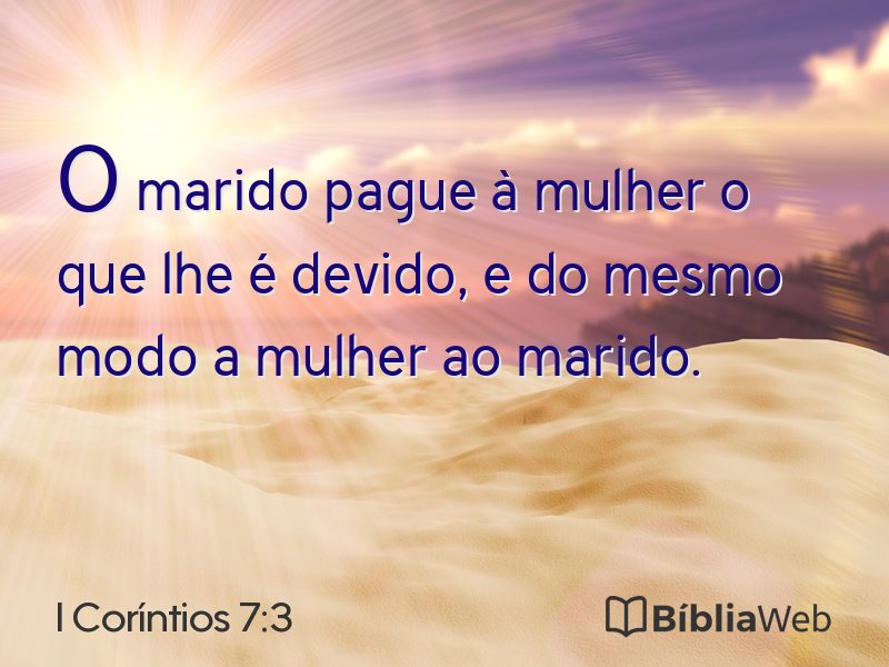 I Coríntios 7:3 em imagem para compartilhar
