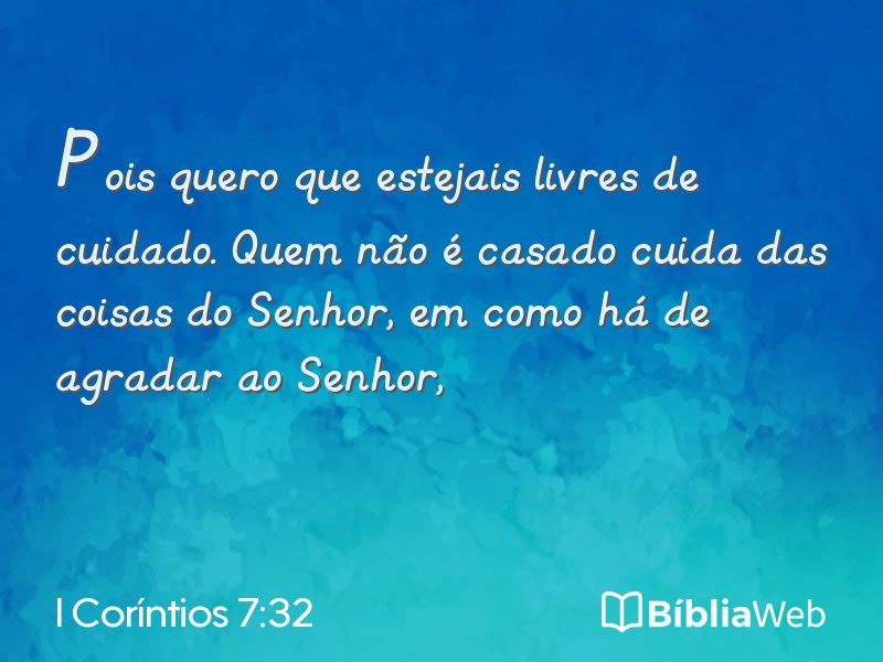 I Coríntios 7:32 em imagem para compartilhar