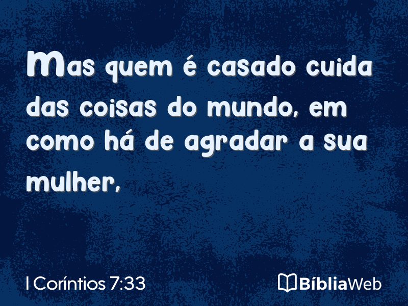 I Coríntios 7:33 em imagem para compartilhar