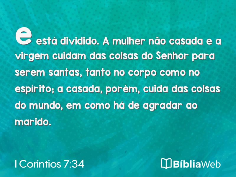 I Coríntios 7:34 em imagem para compartilhar