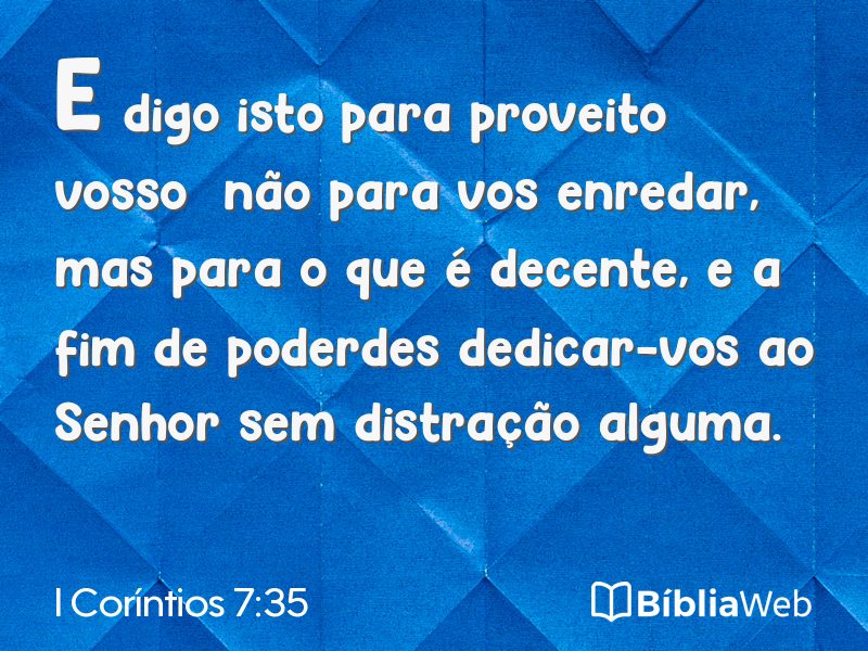 I Coríntios 7:35 em imagem para compartilhar