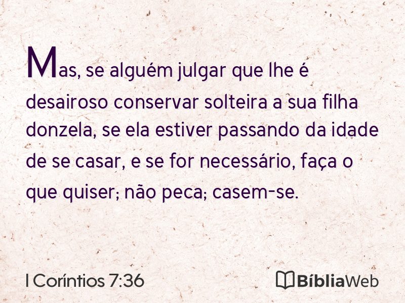 I Coríntios 7:36 em imagem para compartilhar