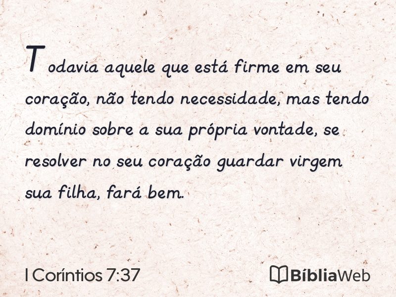I Coríntios 7:37 em imagem para compartilhar