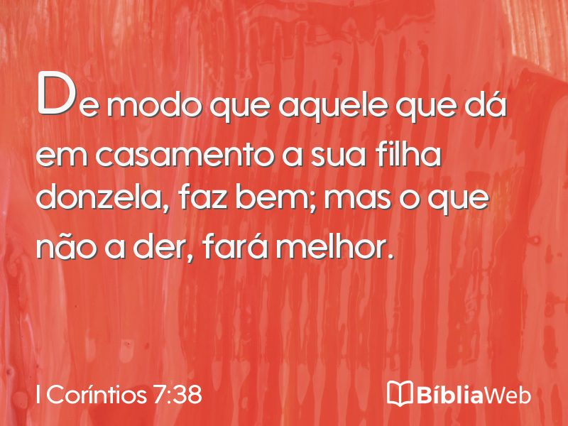 I Coríntios 7:38 em imagem para compartilhar