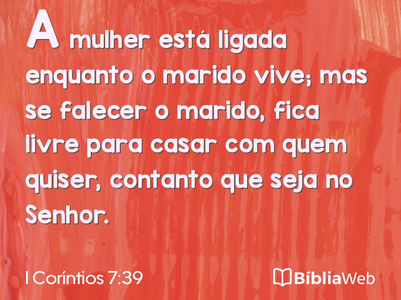 I Coríntios 7:39 em imagem para compartilhar