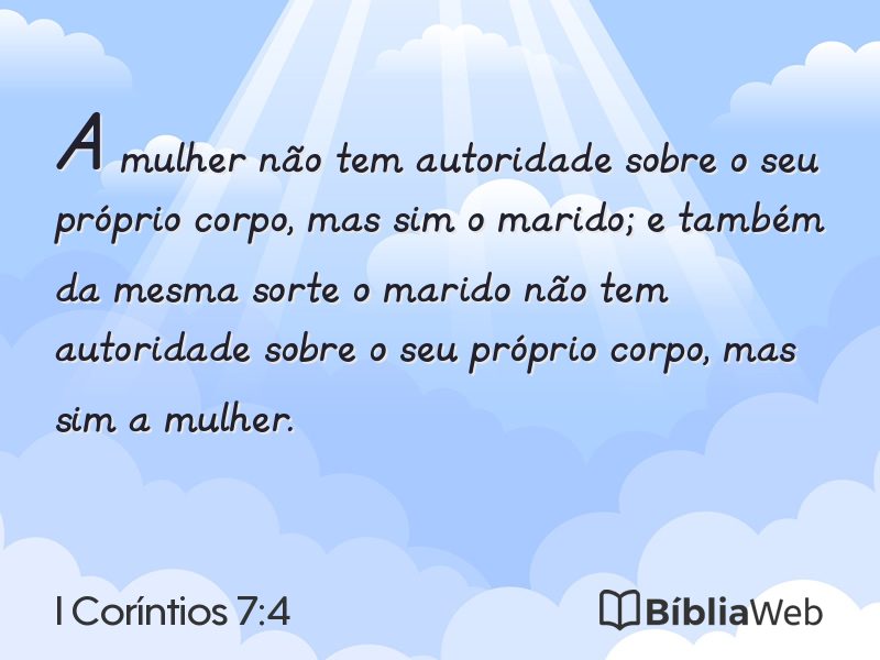 I Coríntios 7:4 em imagem para compartilhar