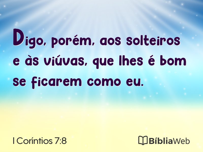 I Coríntios 7:8 em imagem para compartilhar