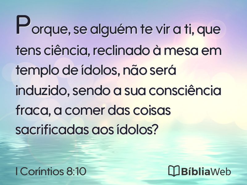 I Coríntios 8:10 em imagem para compartilhar