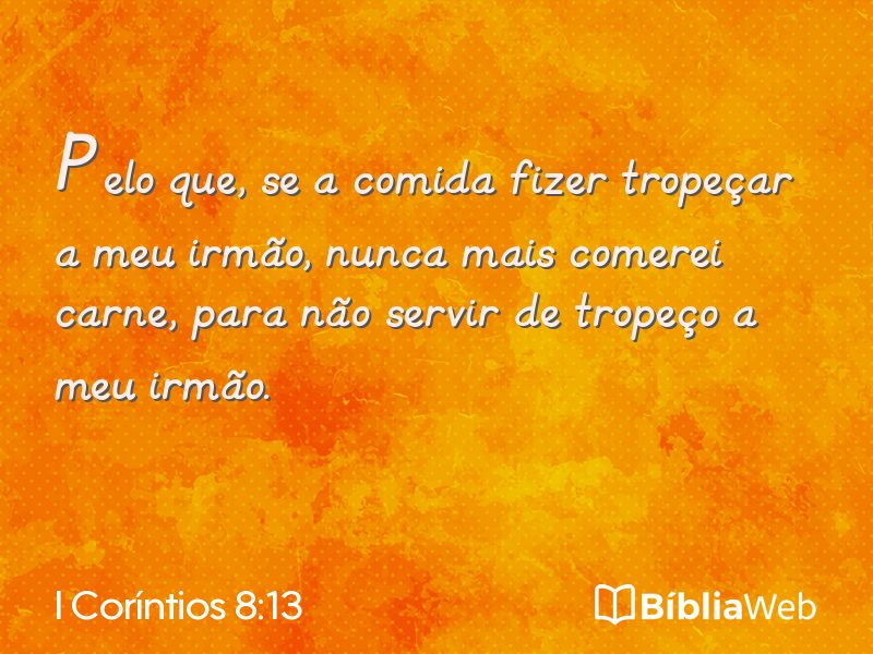 I Coríntios 8:13 em imagem para compartilhar