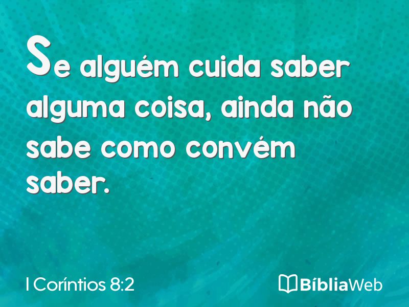 I Coríntios 8:2 em imagem para compartilhar