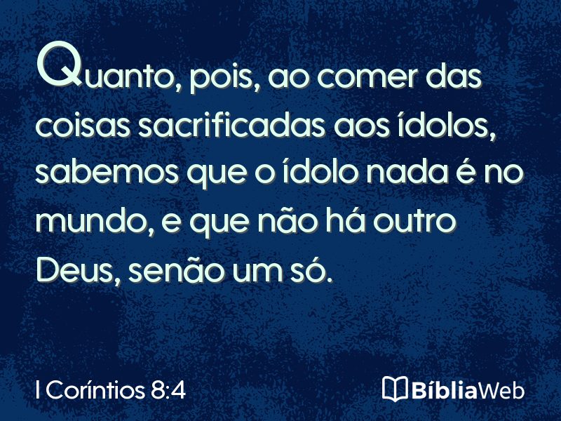 I Coríntios 8:4 em imagem para compartilhar