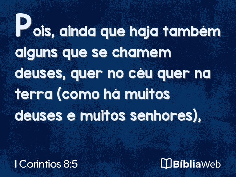 I Coríntios 8:5 em imagem para compartilhar