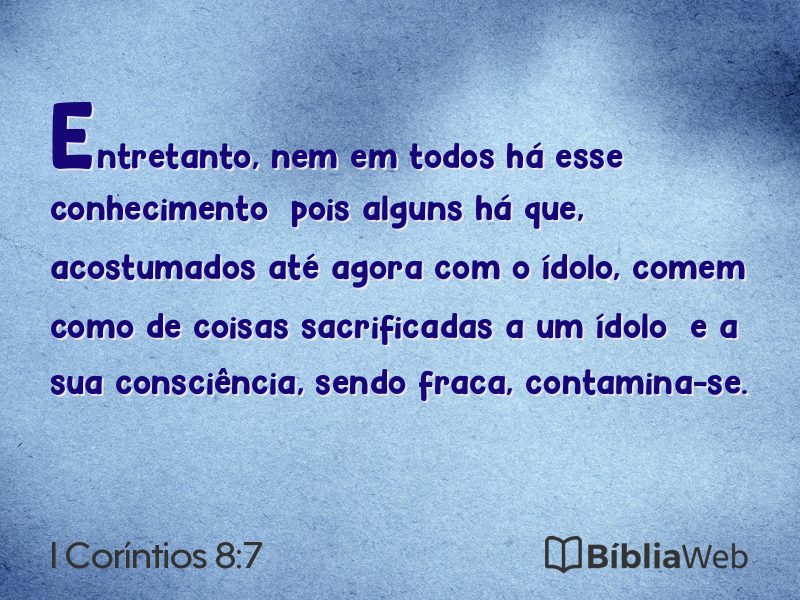 I Coríntios 8:7 em imagem para compartilhar