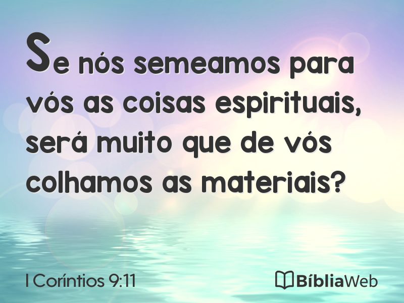 I Coríntios 9:11 em imagem para compartilhar