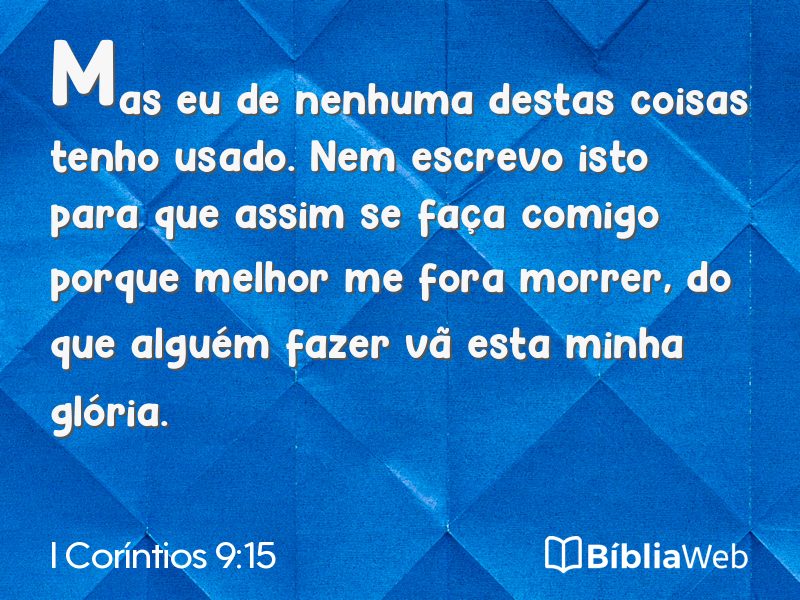 I Coríntios 9:15 em imagem para compartilhar