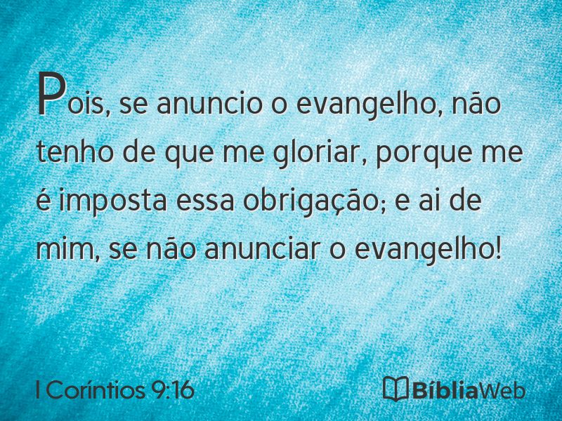 I Coríntios 9:16 em imagem para compartilhar