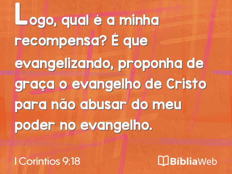 I Coríntios 9:18 em imagem para compartilhar