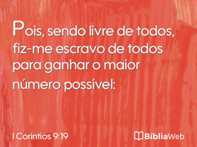 I Coríntios 9:19 em imagem para compartilhar