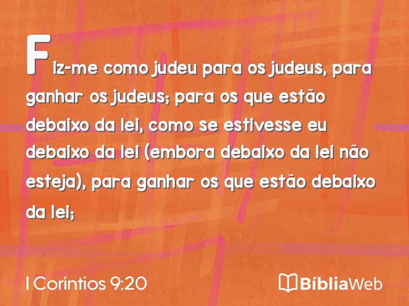 I Coríntios 9:20 em imagem para compartilhar