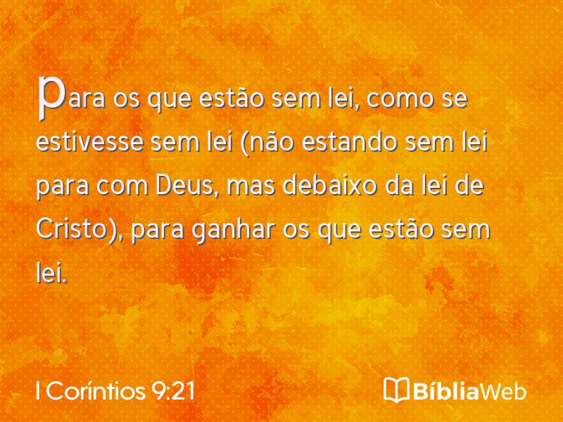 I Coríntios 9:21 em imagem para compartilhar