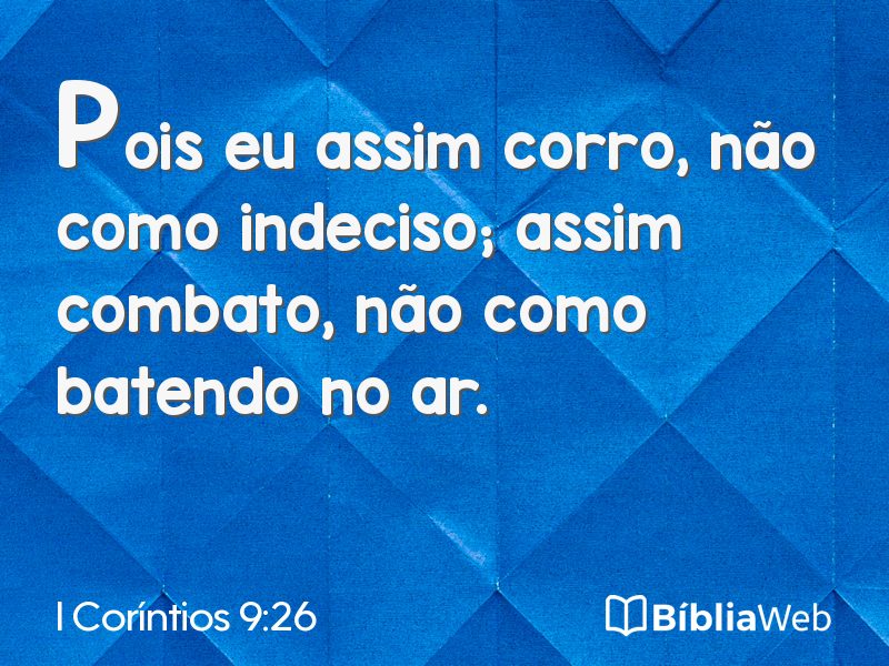 I Coríntios 9:26 em imagem para compartilhar