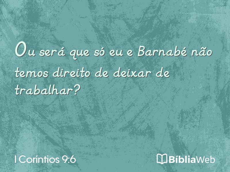 I Coríntios 9:6 em imagem para compartilhar