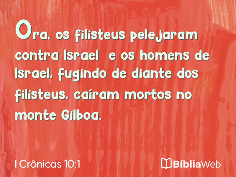 I Crônicas 10:1 em imagem para compartilhar