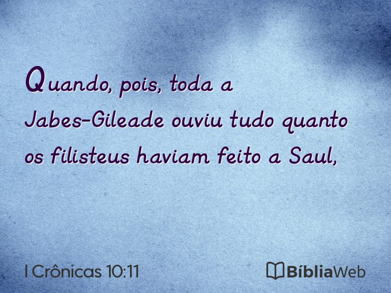 I Crônicas 10:11 em imagem para compartilhar