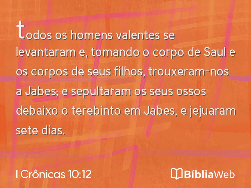 I Crônicas 10:12 em imagem para compartilhar
