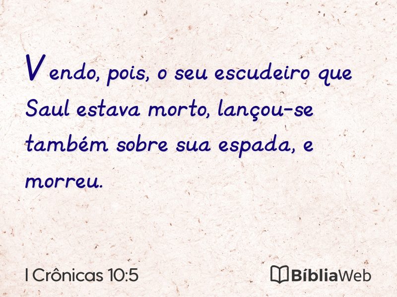 I Crônicas 10:5 em imagem para compartilhar