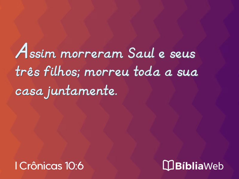 I Crônicas 10:6 em imagem para compartilhar