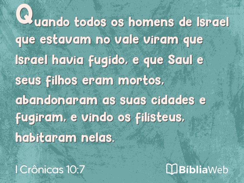 I Crônicas 10:7 em imagem para compartilhar