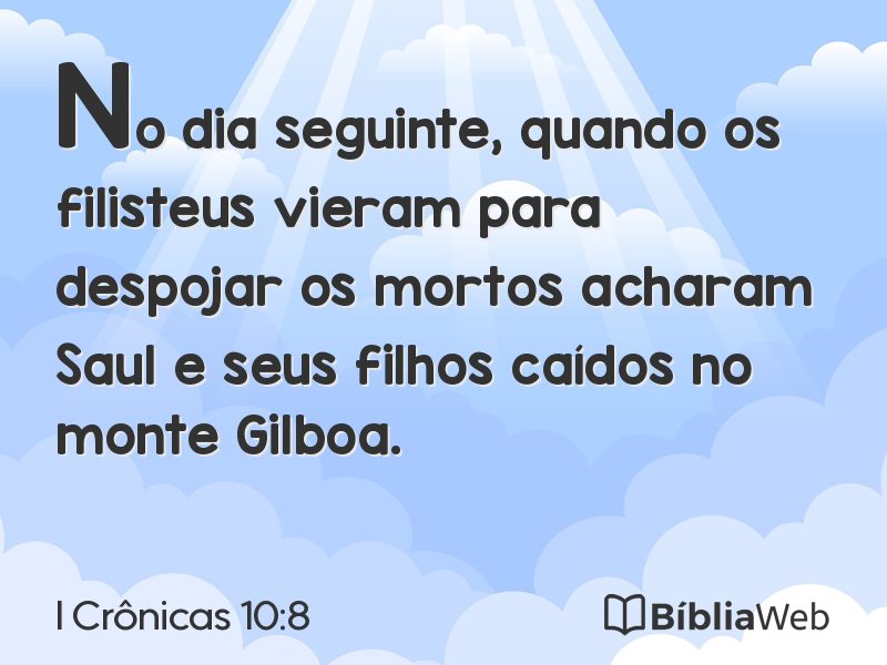 I Crônicas 10:8 em imagem para compartilhar