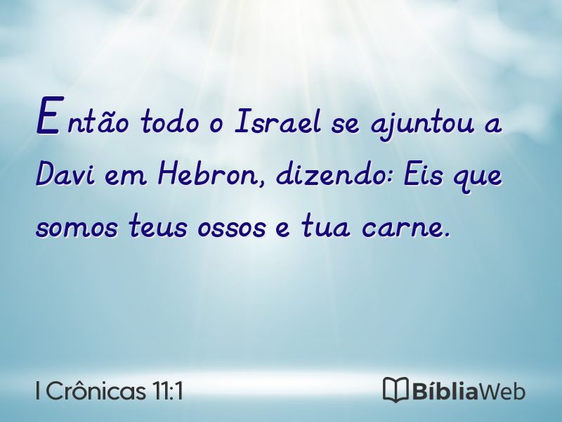 I Crônicas 11:1 em imagem para compartilhar