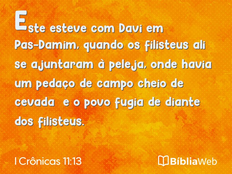 I Crônicas 11:13 em imagem para compartilhar