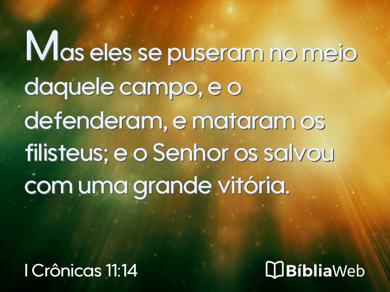 I Crônicas 11:14 em imagem para compartilhar