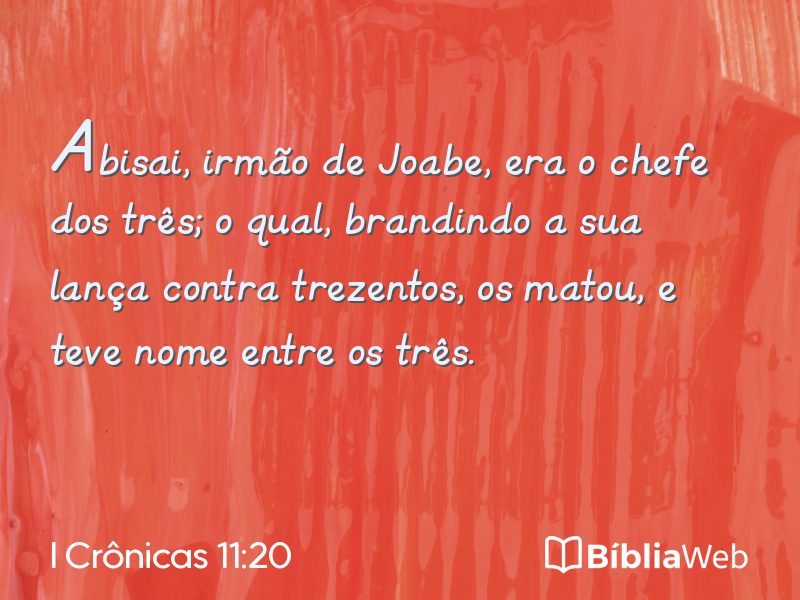 I Crônicas 11:20 em imagem para compartilhar