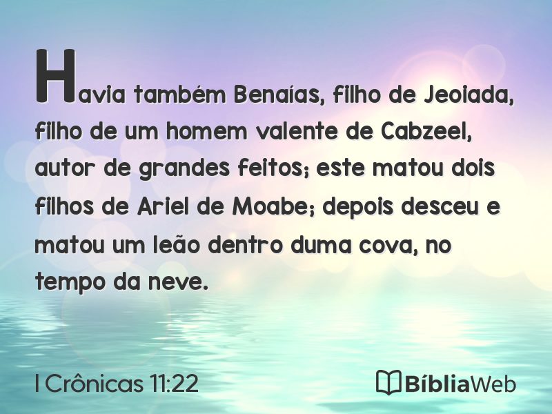 I Crônicas 11:22 em imagem para compartilhar