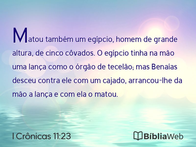 I Crônicas 11:23 em imagem para compartilhar